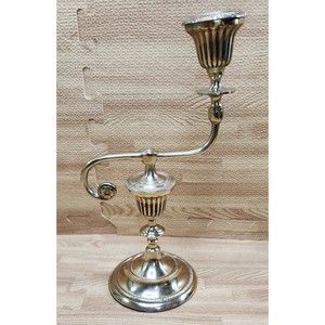 Vtg Brass Candle Holder Decorative Victorian Style Home Table Decor 1989
